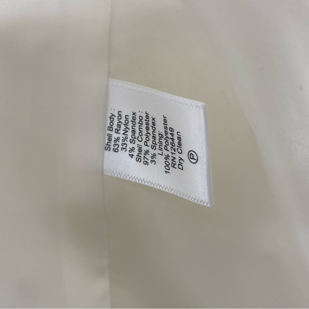 Marc Bouwer Unlimited Size Medium Ivory White Open Front Blazer Sleek Classic - Picture 7 of 7